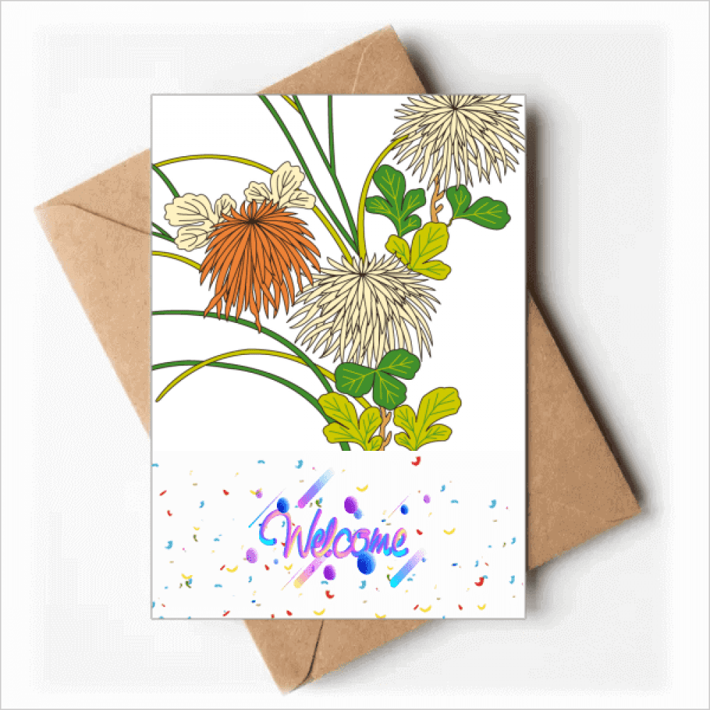 Painting Japanese Culture Autumn Welcome Back Greeting Cards Envelopes Blank