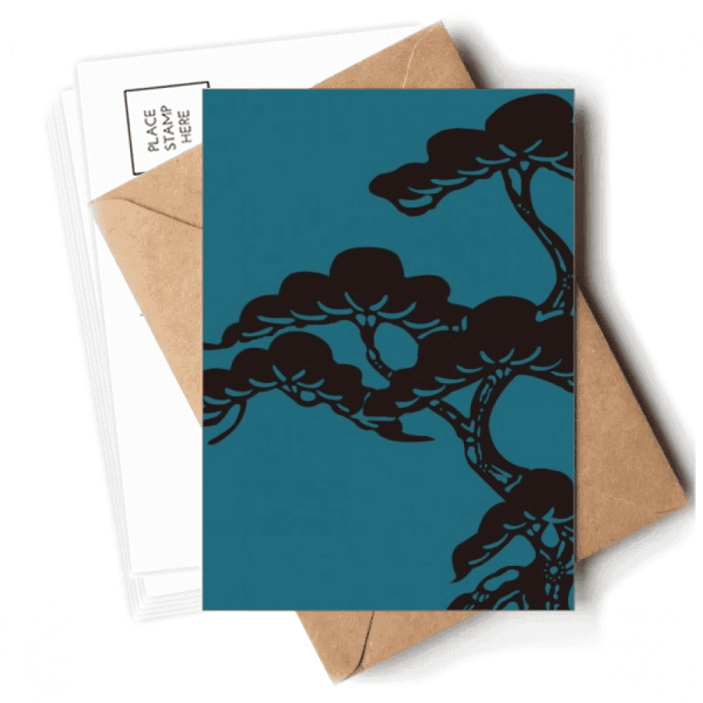 Painting Japanese Culture Blue Postcards Envelopes Blank Note Cards Mailing