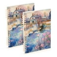 thumbnail image 1 of Painting Lake Houses Ring Binder Notebook Journey Note Diary College Ruled Spiral Notebook Study Loose Leaf Paper A5 60 Pages, 1 of 8