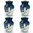 thumbnail image 1 of Painting Of A Lighthouse On A Beach With Waves Crashing Around It Ashes Keepsake, Pack Of 4 - Cremation Urn Human Ashes - Small Urns For Human Ashes Keepsake - Burial Ashes Container - Decorative, 1 of 5