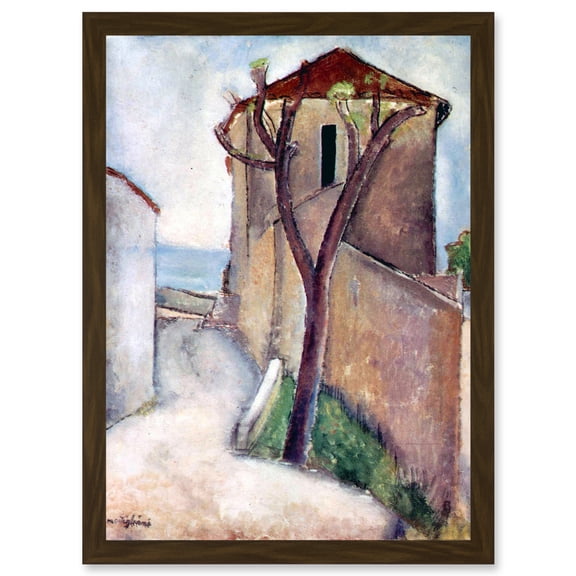 Painting Modigliani Tree House Old Master Artwork Framed Wall Art Print A4