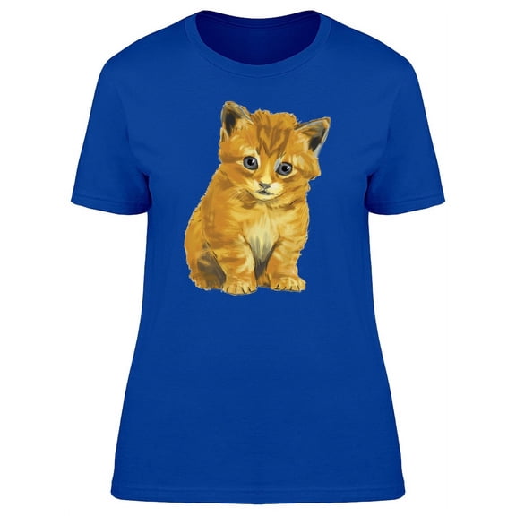 Painting Of A Cute Kitten T-Shirt Women -Image by Shutterstock, Female x-Large