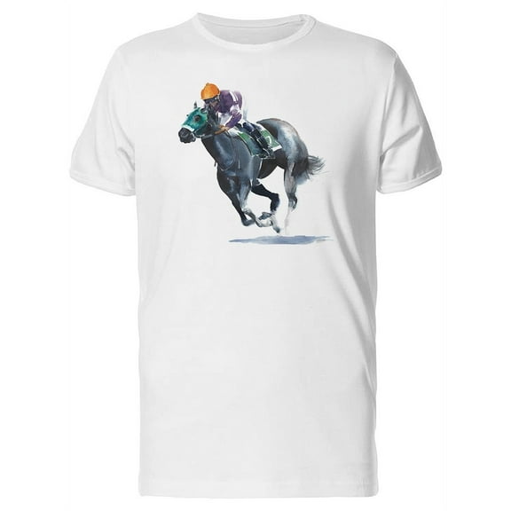 Painting Of Horse Racing Man T-Shirt Men -Image by Shutterstock, Male Large