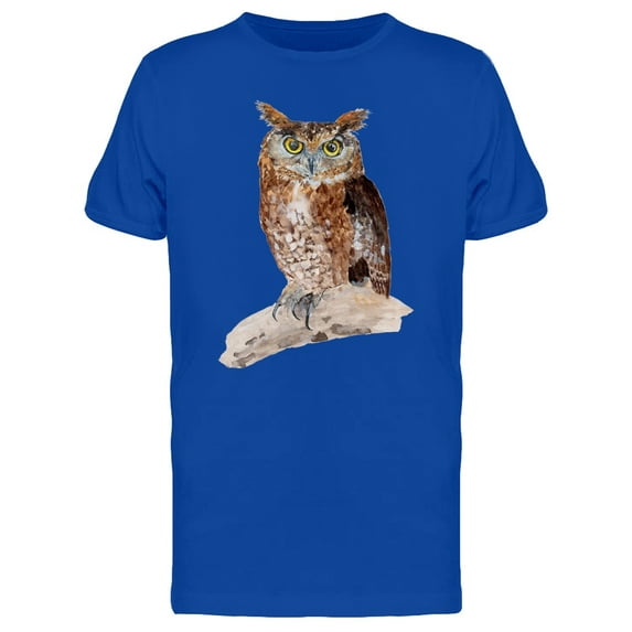 Painting Of Owl On Branch T-Shirt Men -Image by Shutterstock, Male Large