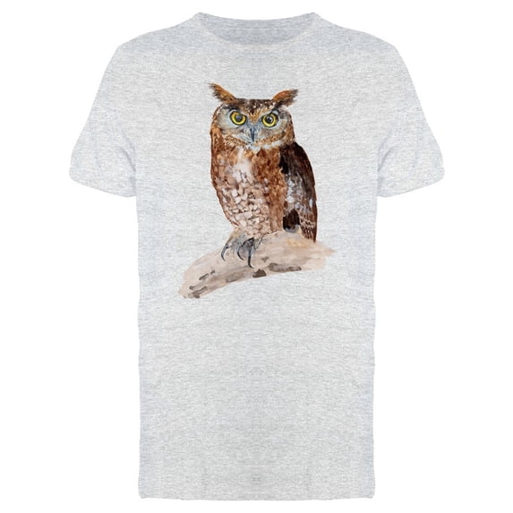 Painting Of Owl On Branch Tee Men's -Image by Shutterstock