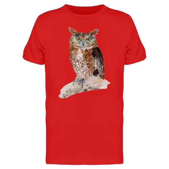 Painting Of Owl On Branch Tee Men's -Image by Shutterstock