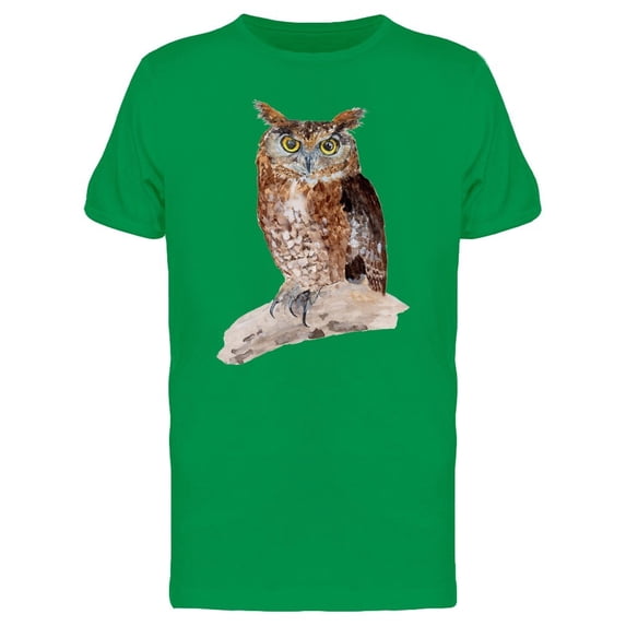 Painting Of Owl On Branch Tee Men's -Image by Shutterstock
