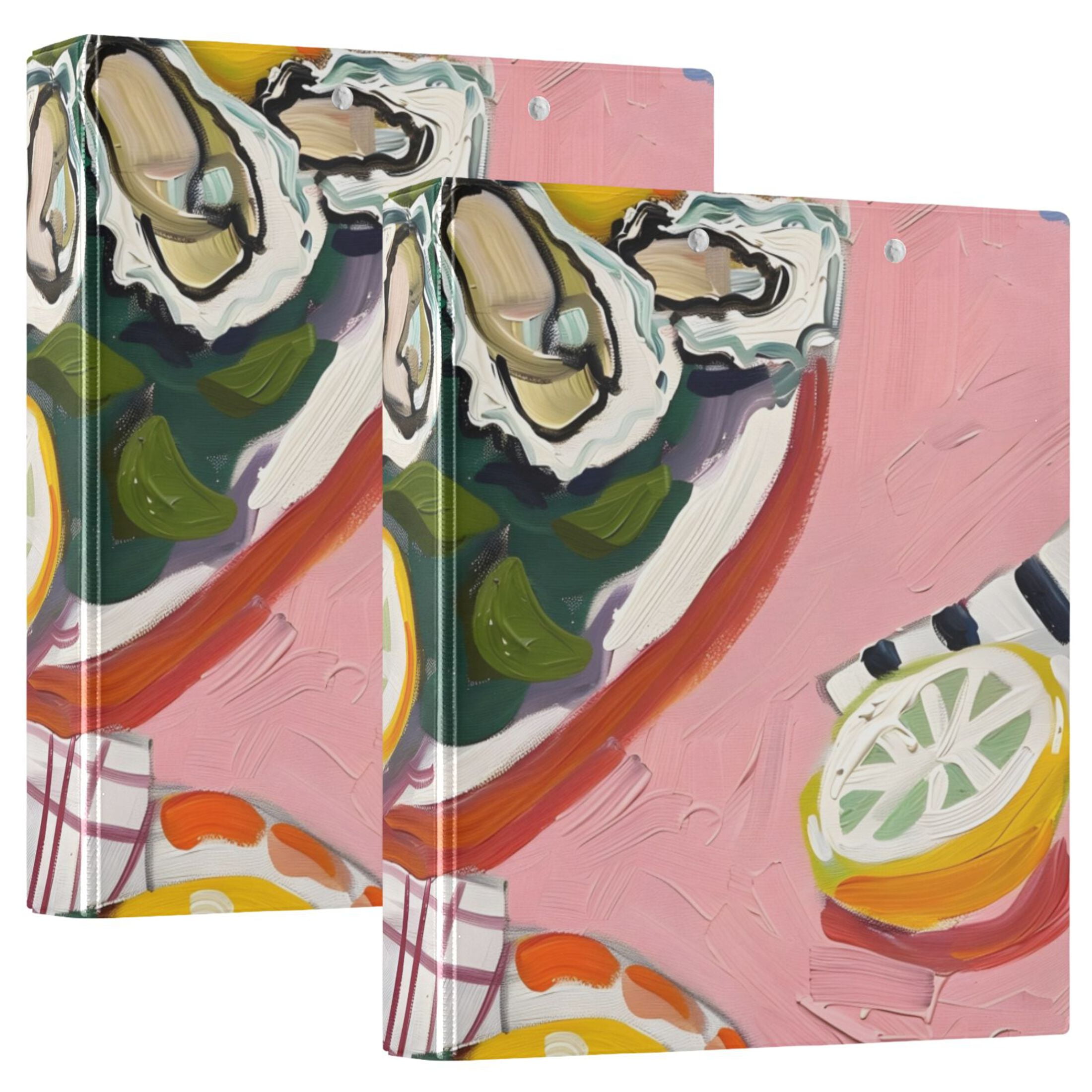 Painting Of Salad 3 Ring Binders 1.5 inch Hardcover File Folders with Interior Pockets A4 Size Organizer for School Office Hospital