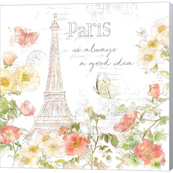 Painting Paris III by Katie Pertiet, Canvas Wall Art, 12W x 12H