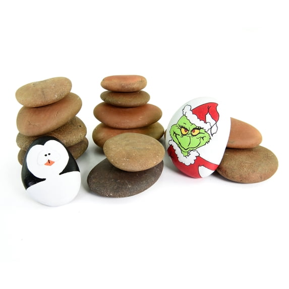 Painting Pebbles | 10 Large Painting Rocks, Apricot, 3"-5"