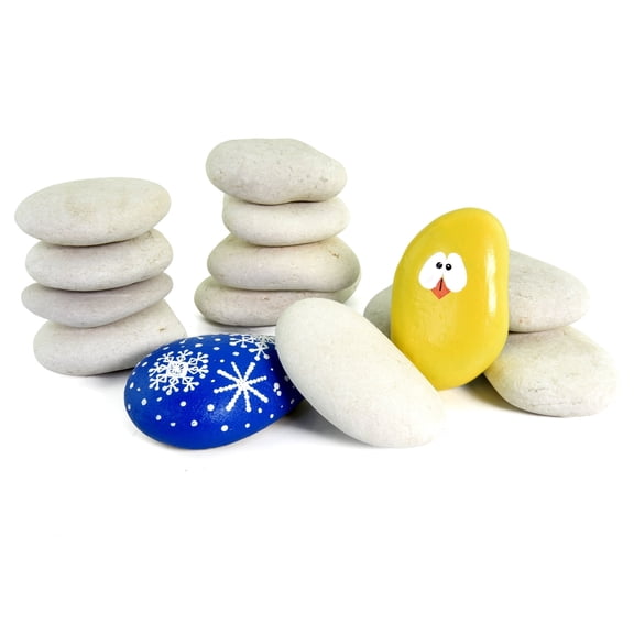 Painting Pebbles | 15 Medium Painting Rocks, Coconut, 2"-3"