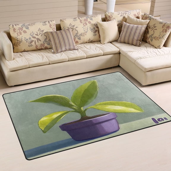 Painting Pot Soft Polyester Area Rug 31''x20'', Non Slip, Memory Foam, Water Absorbent