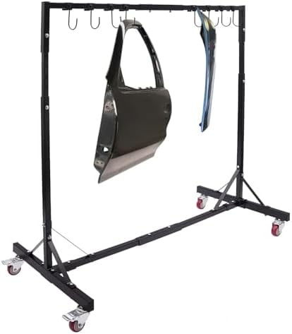 Painting Rack 5ft-7ft Adjustable Height, Automotive Paint Stand 8 Hooks ...