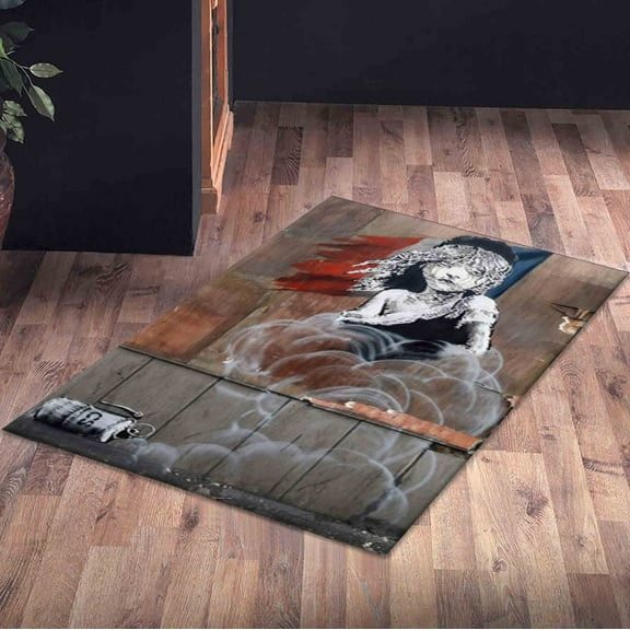 Painting Rugs, Banksy Rug, Home Decor Rug, Banksy The Miserables Rug, Banksy Graffiti Rug, Luxury Rug, Man Cave Decor, Large Rug, Home Decor, 1.7'x2.3' - 50x70 cm