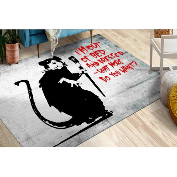 Painting Rugs, Soft Rugs, Saloon Rug, Banksy Rug, Non Slip Rug, Home Decor, Painting Rug, Living Room Rugs, I'm Out Of Bed Rugs, Modern Rug, 2'x3' - 60x90 cm