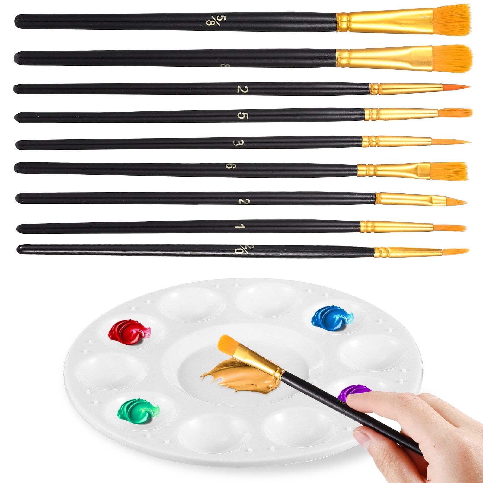 Painting Set Including 10 Pcs Nylon Painting with with Plate for