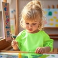 thumbnail image 1 of Painting Smock Apron for Painting Long Sleeve Green Smock With One Pocket Art Smocks for Kids 2-4 Years for Girls, 1 of 9