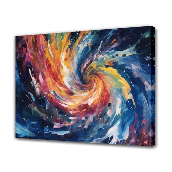A Painting Of A Spiral With A Blue And Orange Swirl In The Center Canvas Poster Bedroom Decor Sports Landscape Office Room Decor Gift,Frame-style,20x30inch(50x75cm)