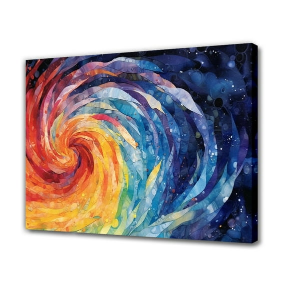 A Painting Of A Spiral With A Blue And Orange Swirl In The Center Canvas Poster Bedroom Decor Sports Landscape Office Room Decor Gift,Frame-style,20x30inch(50x75cm)