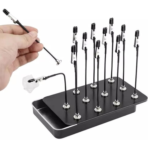 Painting Stand Base, Alligator Clips Bendable Secure Magnetic, Hobby Airbrushing Painting Stand Set with Adjustable Holders, Versatile DIY Accessory for Card Making, Craft Projects Model Art