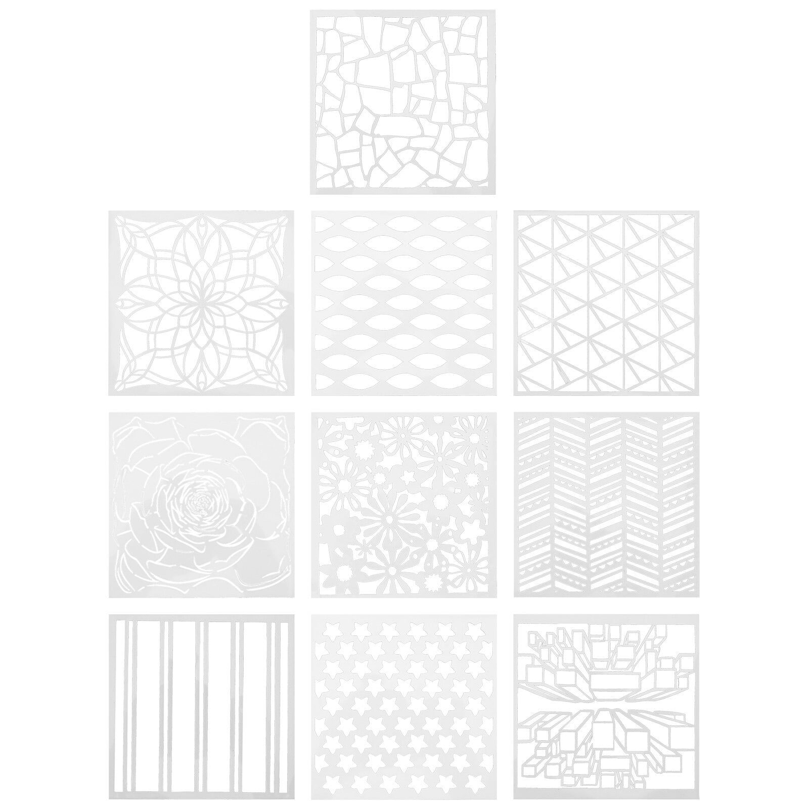 Painting Stencil Stencils Template Drawing Diy Hollow Reusable Plastic ...
