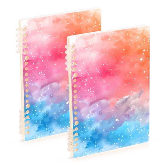 Painting Style Ring Binder Notebook Journey Note Diary College Ruled Spiral Notebook Study Loose Leaf Paper A5 60 Pages