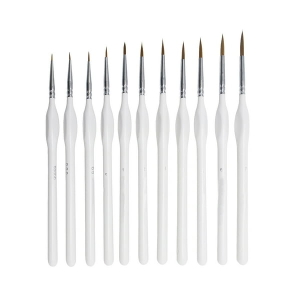 Painting Supplies Miniature Detail Paint Brush Set with Natural Wood Handles for Fine Tip in Acrylic Painting