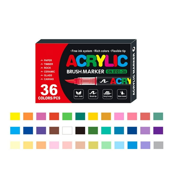 Painting Supplies Stellaya Acrylic Markers for Coloring Books - Liquid Acrylic Paint Pens Set for Adult Coloring Smooth 2ML Tips Versatile Craft Tools