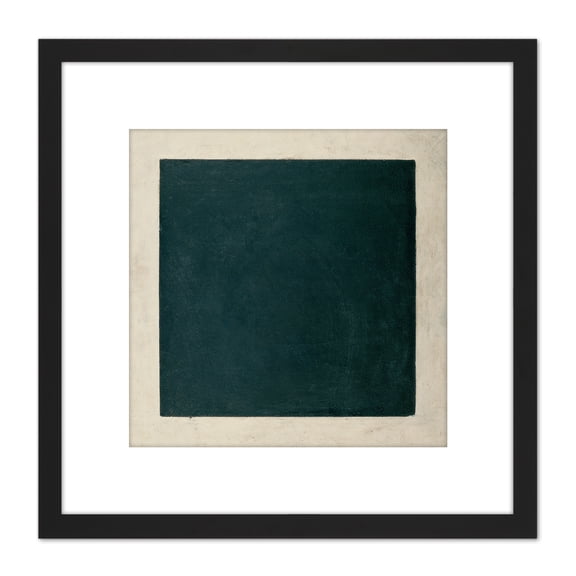Painting Suprematist Geometric Abstract Malevich Replica 8X8 Inch Square Wooden Framed Wall Art Print Picture with Mount