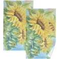 thumbnail image 1 of Painting Yellow Sunflowers Bath Hand Towel Soft Cotton Highly Absorbent Fingertip Towels for Bathroom Beach Kitchen Sports Gym Yoga Travel (2-Pieces Towel Sets, 28x16 inch), 1 of 7