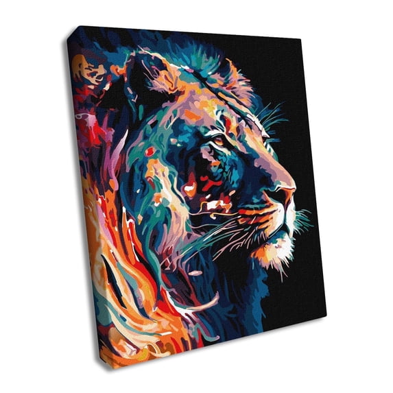 Painting by Numbers kit Graceful lion with extra metallic paints KHO6517