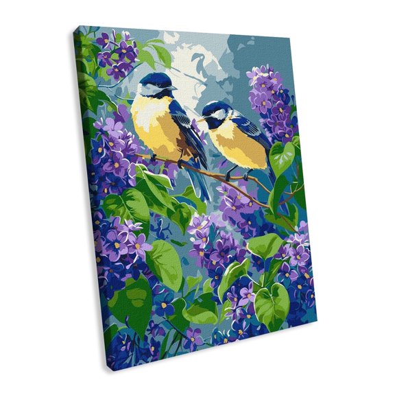 Wizardi Painting by Numbers on a Stretcher kit - Spring Duet KHO6654 Ideyka