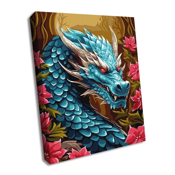 Painting by Numbers kit The mighty dragon with extra metallic paints KHO5114