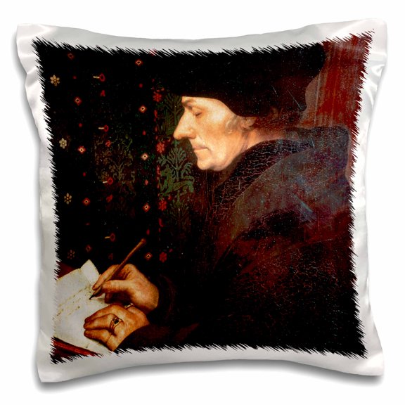 3dRose, Painting of Desiderius Erasmus Roterodamus, Historical Art - HI12 PRI0249 - Prisma, 16x16 inch Pillow Case