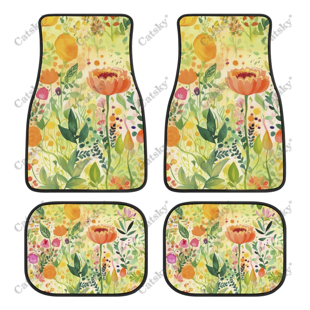 Painting of Field of Flowers Auto Floor Mats Carpet Customized Car