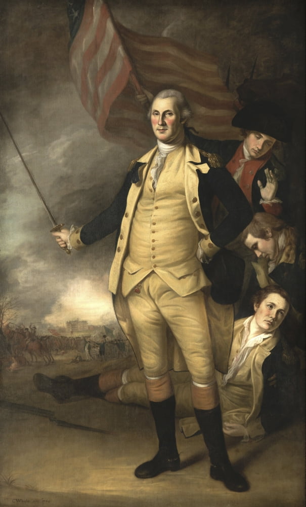 Painting of General George Washington at the Battle of Princeton Canvas Art - John ParrotStocktrek Images (11 x 18)