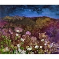 thumbnail image 1 of Painting of Landscape with Storm Clouds Over A Mountain & Flowers Poster Print - 16 x 13 in., 1 of 1