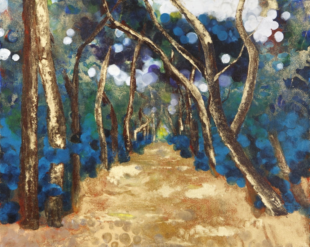 Painting of a path between the trees Canvas Art - Tara Thelen Design Pics (17 x 13)