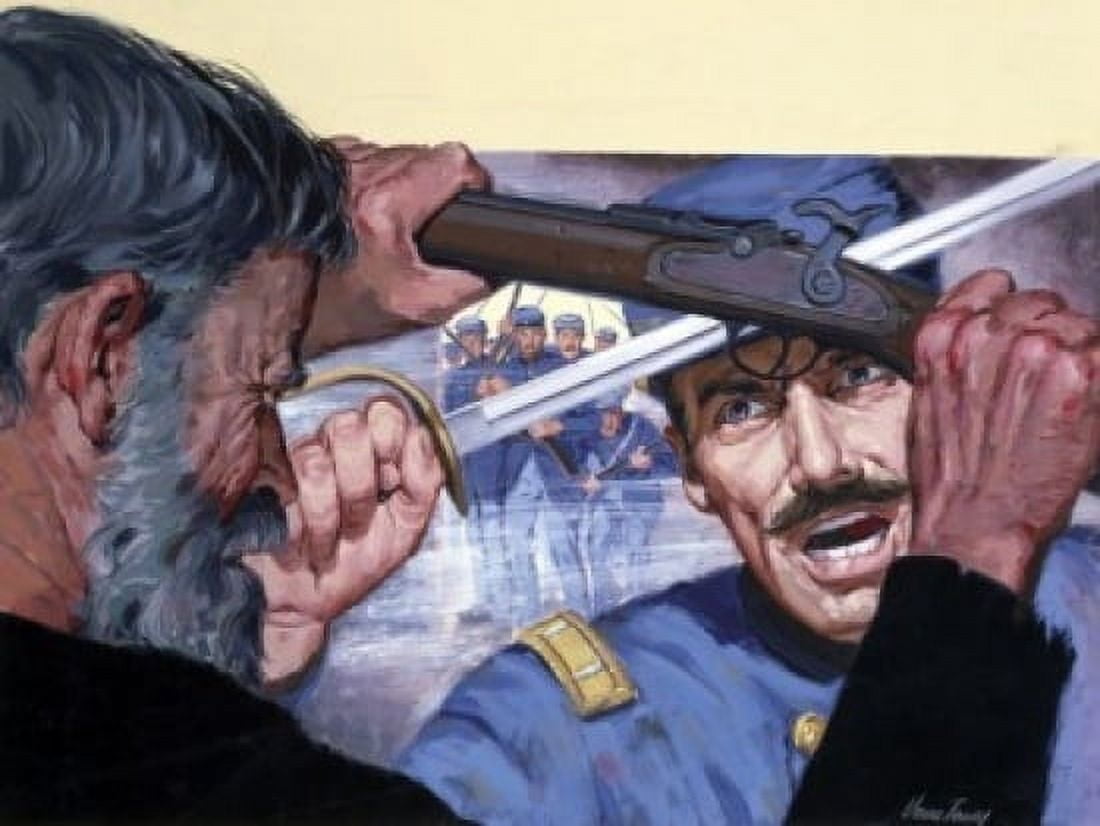 Painting of two men fighting Canvas Art - (24 x 36)