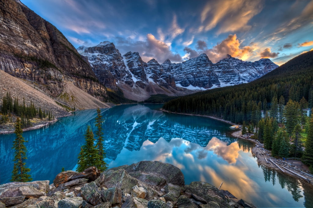 Moraine Lake Banff National Park Landscape Canvas Painting