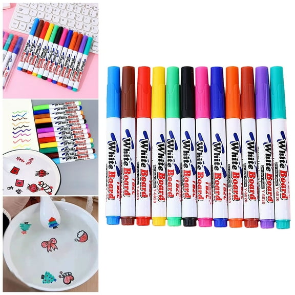 Painting supplies Magical Floating Drawings Bundle for Kids Doodle Water Pens with Ceramic Spoon 1ML Water Art Kit for Kids and Beginners,15 cmx13.5 cm,Color A