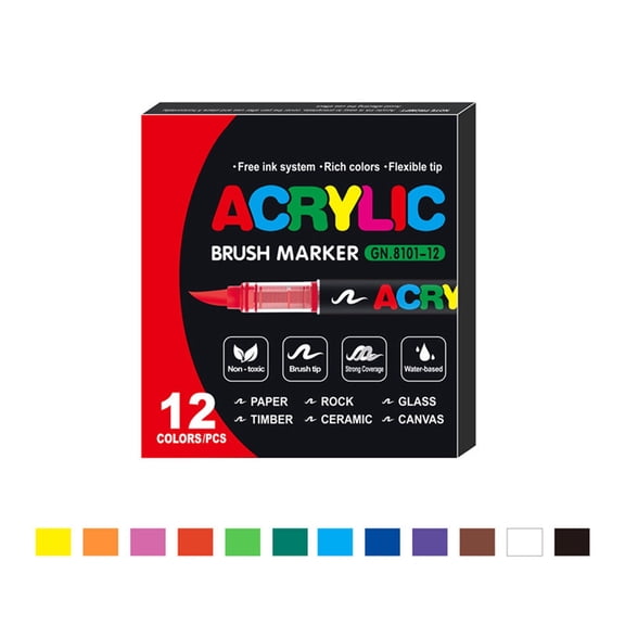 Painting supplies – Stellaya Acrylic Markers for Coloring Books Liquid Acrylic Markers Set for Adult Coloring Paint Pens Smooth 2ML Tips