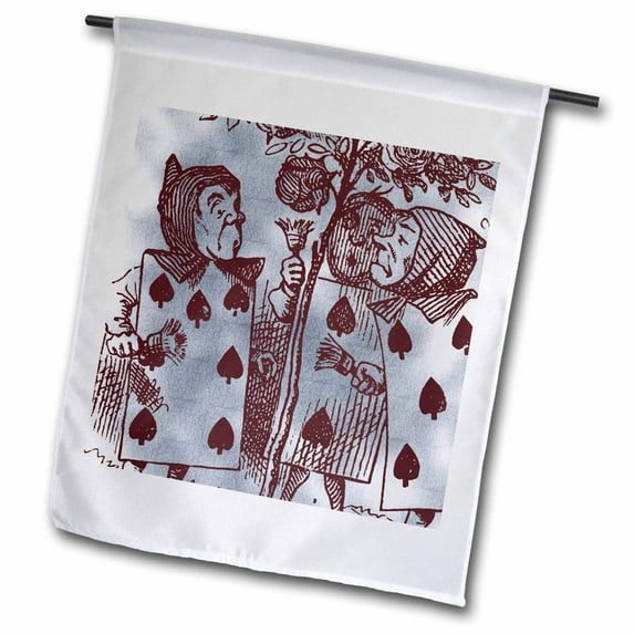 3dRose, Painting the Roses Vintage Alice in Wonderland, 18 x 27 inch Garden Flag