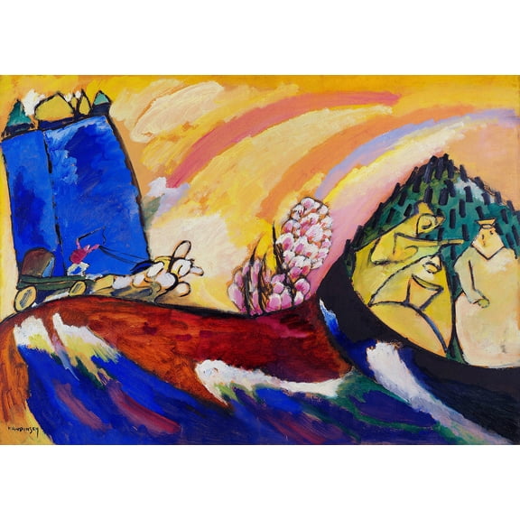 Painting with Troika by Wassily Kandinsky - 12" x 18" Art Print Wall Decor