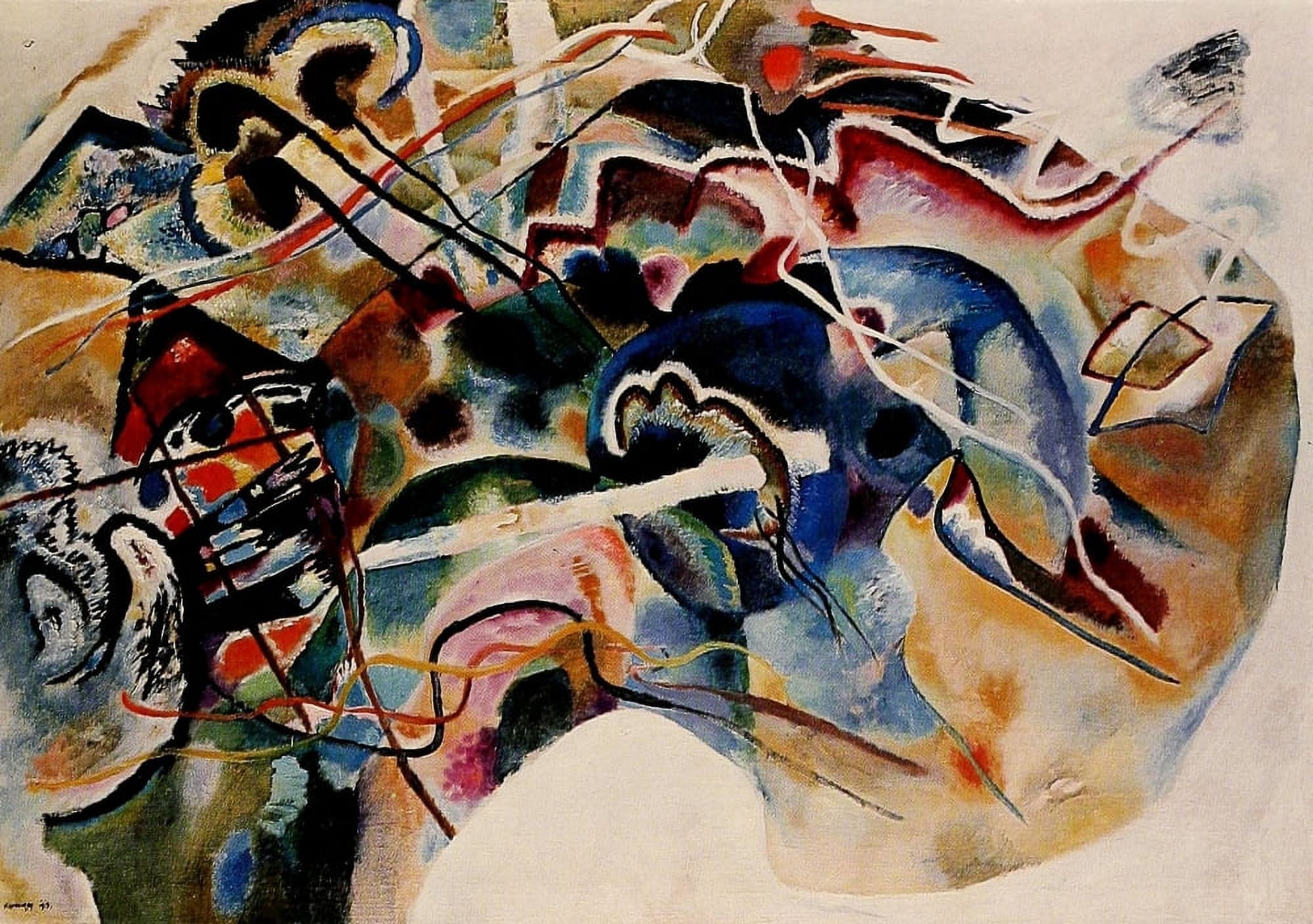 Painting with White Border 1913 Canvas Art - Wassily Kandinsky (18 x 24)
