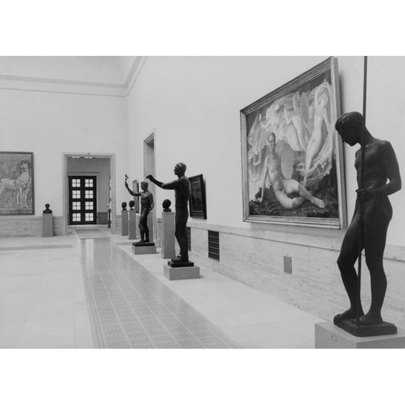 Paintings And Sculpture In A Gallery At The Haus Der Deutschen Kunst History (24 x 18)