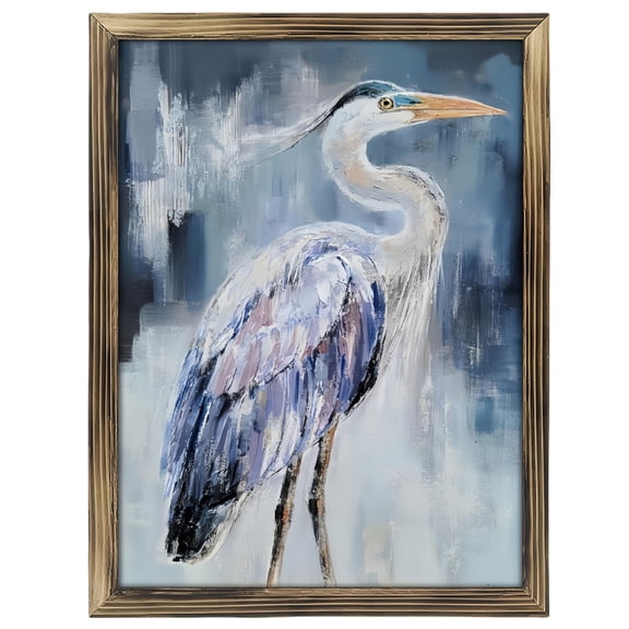 Paintings Art Prints : Blue Birds Wooden Art Prints Wall Arts - Modern Abstract Contemporary Animal Heron Artwork Pictures Painting .12X16in Vintage  12x16inch(30x40cm)