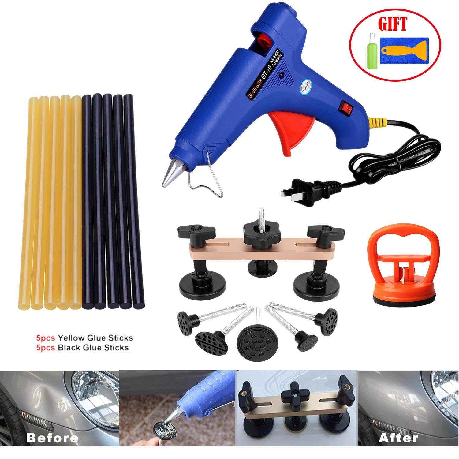 Paintless Dent Removal Repair Remover Tool Kit Hail Dent Bridge Puller