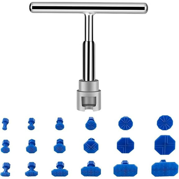Paintless Dent Repair Kit - Car Dent Puller Kit,18 Tabs Damage Removal Dent Puller Kit Dent Puller Remover with T bar for Car Dent Repair and Metal Surface