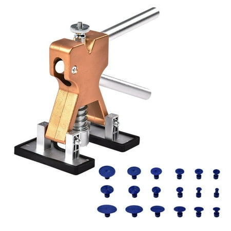 Paintless Dent Repair Remover Removal Tool Kit,Adjustable Golden Lifter DIY Auto Body Repair Tool Kit with 18 Tabs Paint Dent Repair Lifter Tool